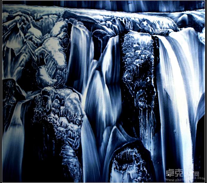 《凝固的流动》 86X86cm  青花瓷  2005