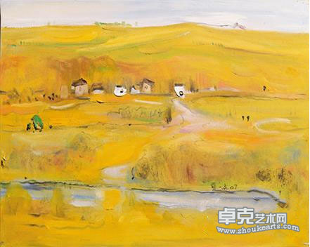 董一点 《海湾的小路》 布面油画 40×50cm 2007