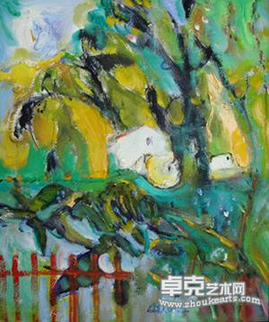 董一点 《庭院深深》 布面油画 60×50cm 2008