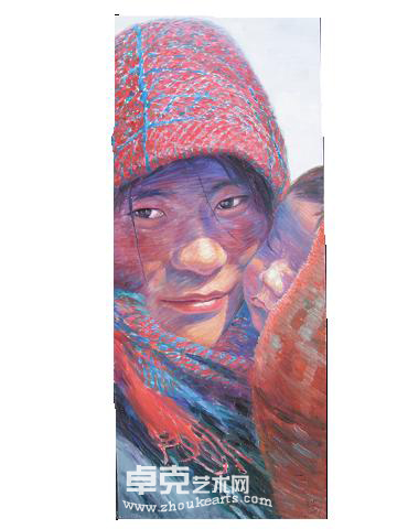 《西藏人物之一》70×180cm