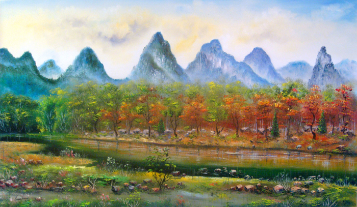 江边秀色153x90cm