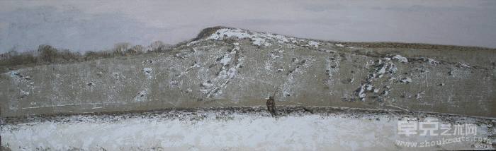 《额济纳冬雪》 160X50cm  2007年