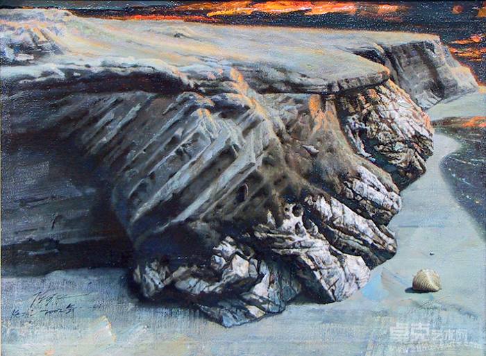 远古河谷(白垩纪组画七千万年三峡原生映象)90×66cm