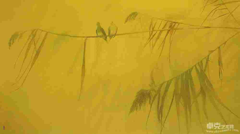 2007年作 芦影双鸟图58×103cm