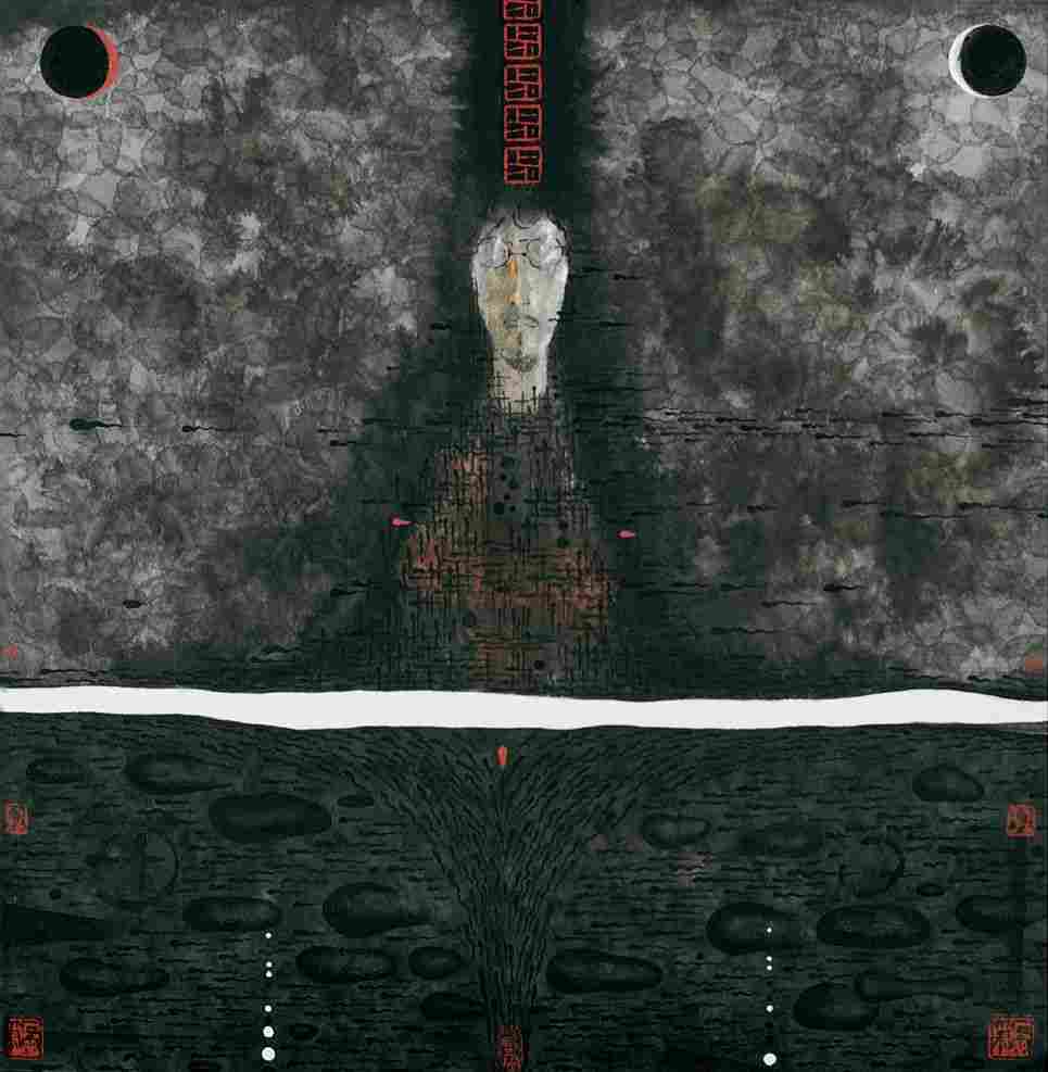 随想集…顿悟，70×70cm，宣纸水墨，1993