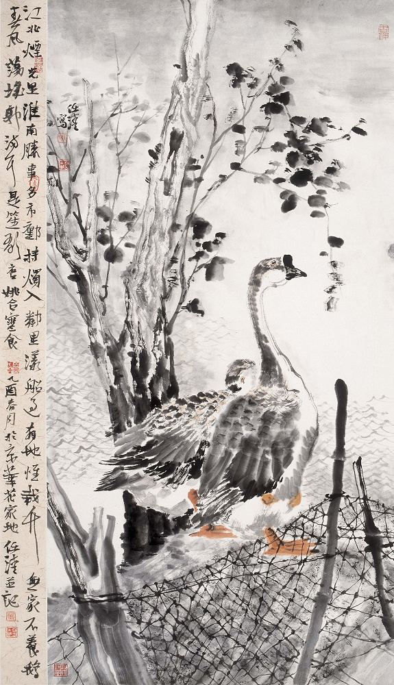 江村晓霁 纸本水墨 68x136cm    2005年 任清作品