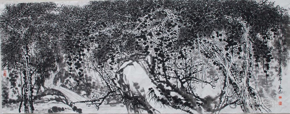 松梅野藤伴泉声180x69cm