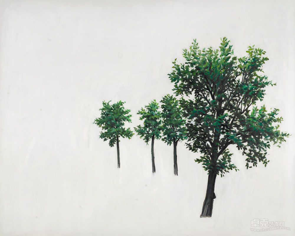 白色背景的四棵树1号240x300cm
