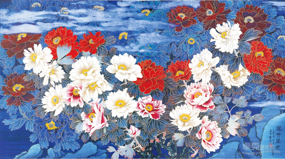 《花开盛世》 为庆祝中华人民共和国建国60周年而作91cm×170cm