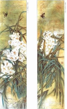 《春梦人画屏（一）》70×140cm×2