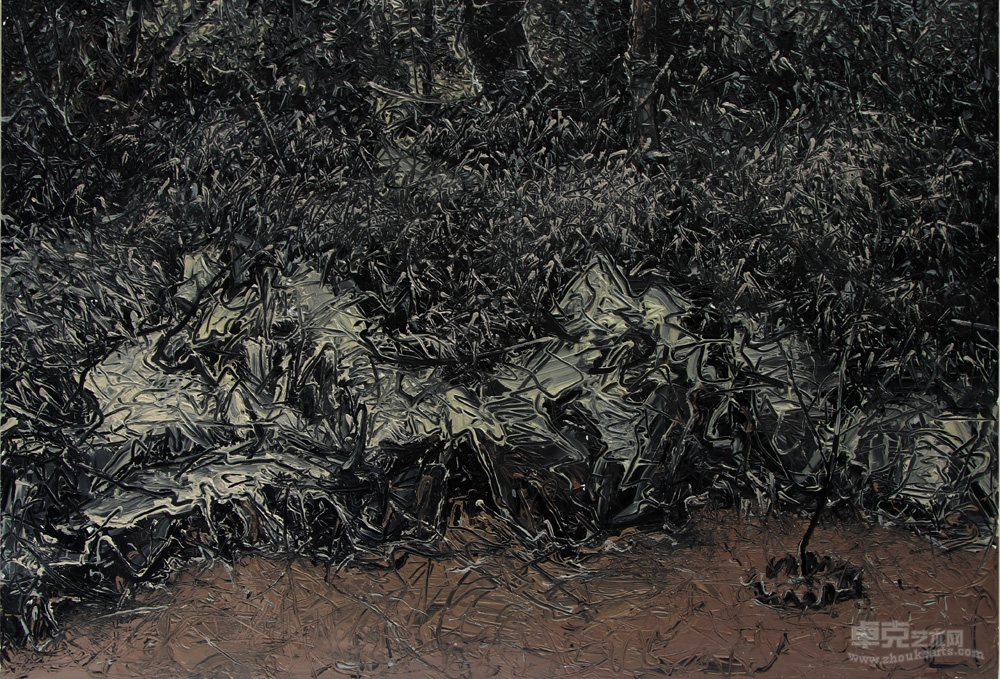 Bamboo Covering the Rock 《丛竹掩石》120x80cm