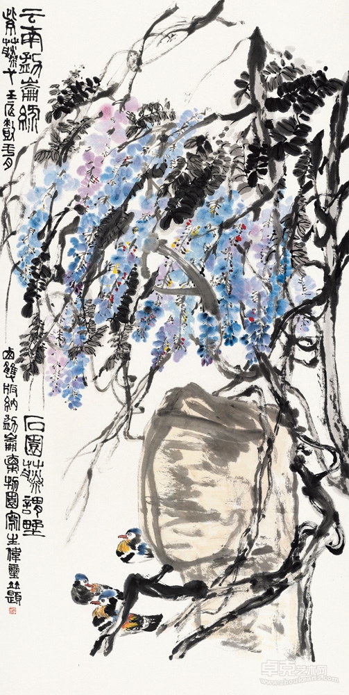 云南写生之野紫藤 Yunnan Sketch –Wild Chinese Wistaria248cm×124cm