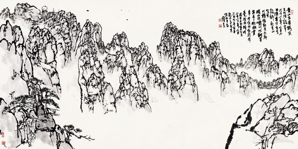 黄山写生 Painting on Mount Huangshan124cm×247cm