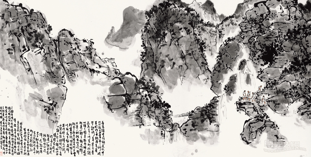 太行山石板岩写生 Tai-hang Mountains Slabstone Sketch138cm×327cm