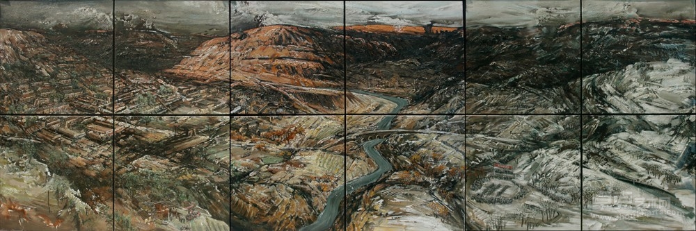 四季岁月——山东抗日根据地》山东美术馆收藏完成稿5.5×1.8m