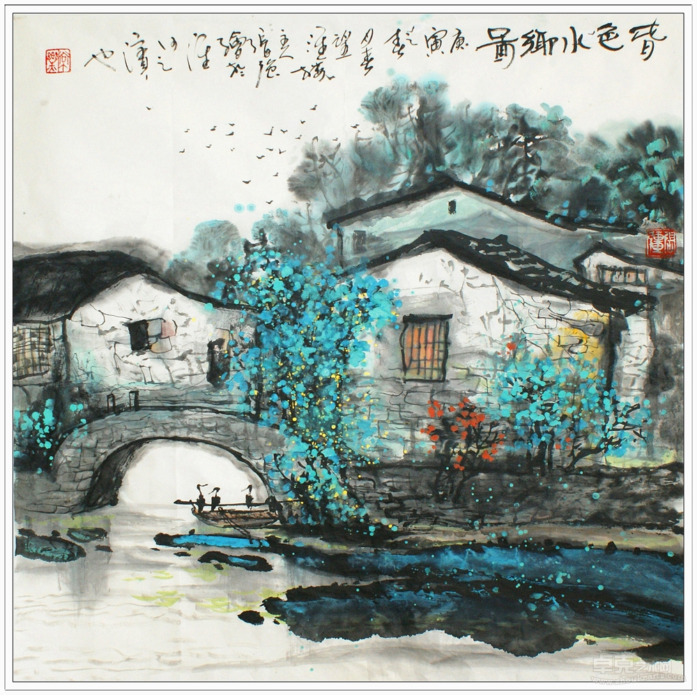 《春色水乡》68cmX68cm